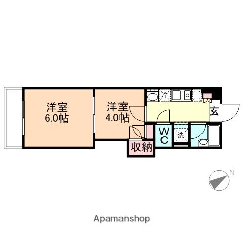 レジデンスカープ富山(2K/3階)の間取り写真