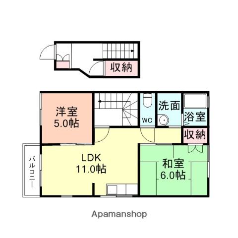 サニースポットA棟・B棟(2LDK/2階)の間取り写真