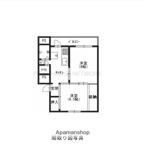 サクラハウス桜谷(2K/5階)の間取り写真