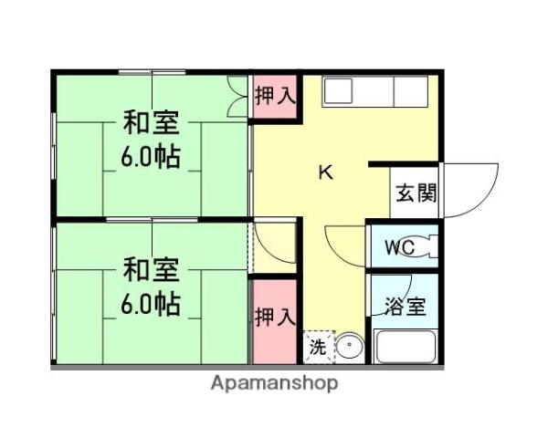 第一アーバンハイム(2K/2階)の間取り写真
