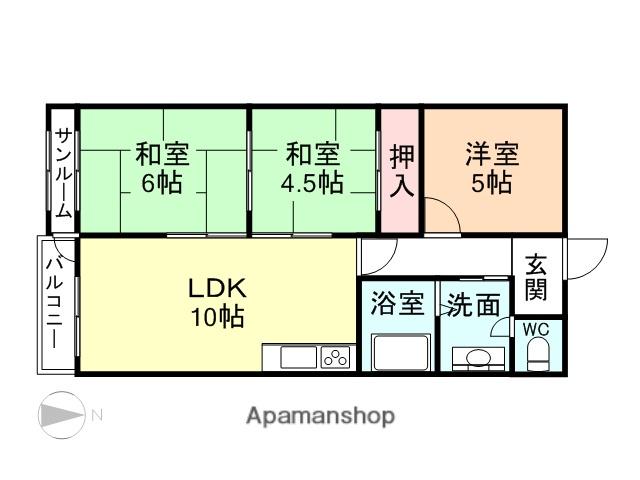 桜宮マンション(4LDK/2階)の間取り写真