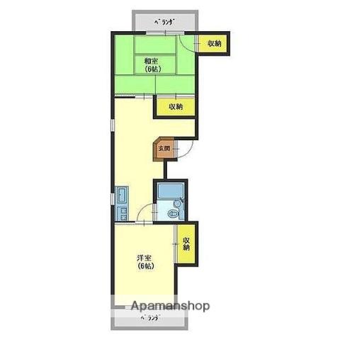 コーポ高山(2K/3階)の間取り写真