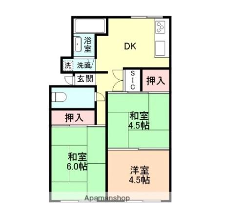 シンフォニー石坂Ⅰ(3K/2階)の間取り写真