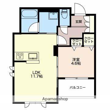 サンシャイン(1LDK/3階)の間取り写真