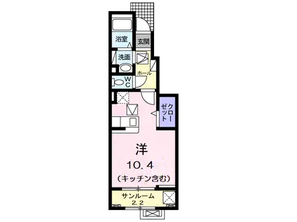 アミスターK Ⅱ(ワンルーム/1階)の間取り写真