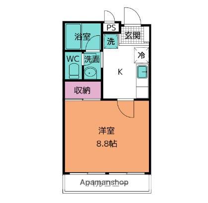 ベリーズ朝日(1K/1階)の間取り写真