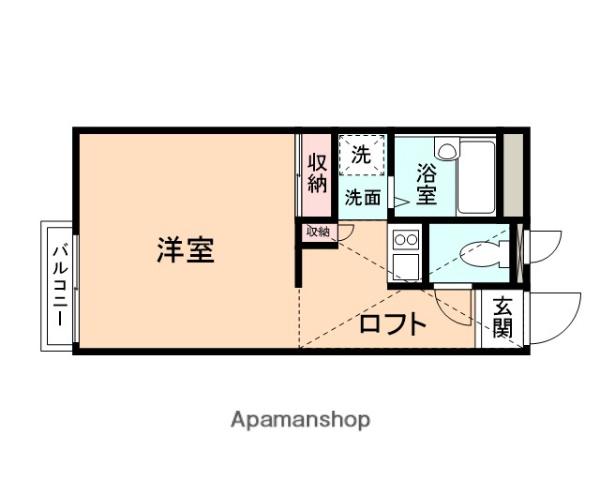 コンフォールTAGAMI B棟(1K/1階)の間取り写真