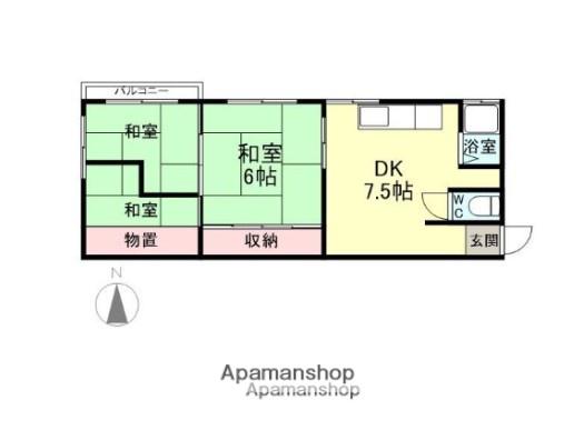 第一藤木ハイツ(2DK/1階)の間取り写真