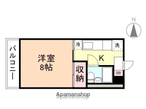 ライズ向新庄(1K/1階)の間取り写真