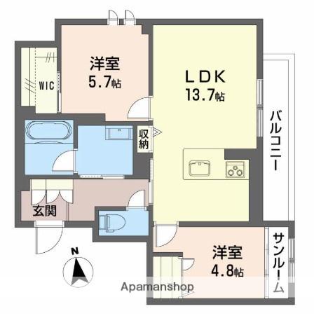 シャーメゾン アトリエ—ル(2LDK/3階)の間取り写真