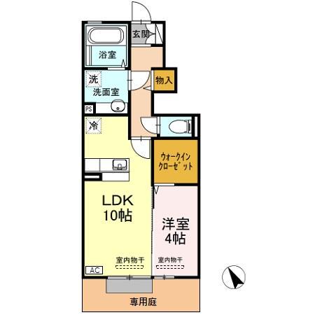 VARIO VITA(1LDK/1階)の間取り写真