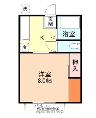 サンシティ五福(1K/2階)の間取り写真