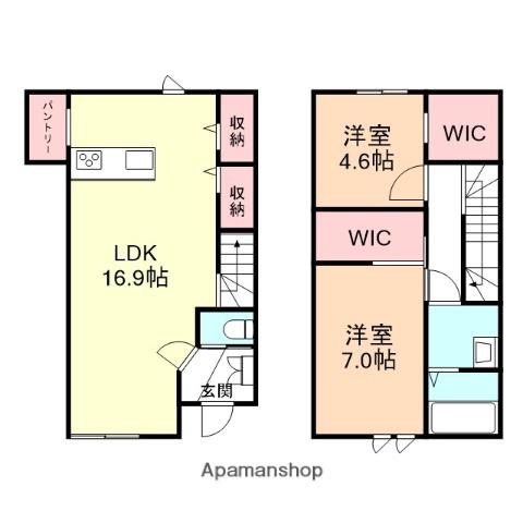 ＧＯＯＤ　ＨＩＬＬＳ　金泉寺Ⅲ(2LDK)の間取り写真