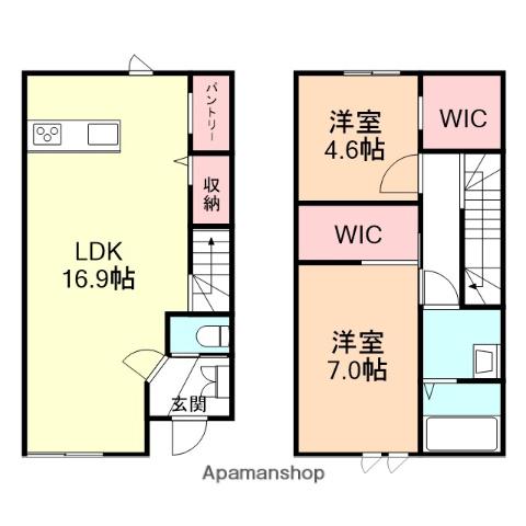 ＧＯＯＤ　ＨＩＬＬＳ　金泉寺Ⅲ(2LDK)の間取り写真
