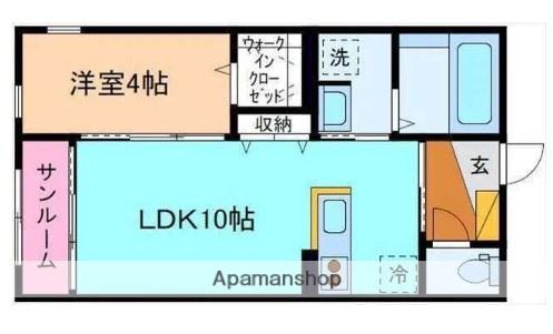 M&Y下冨居(1LDK/2階)の間取り写真