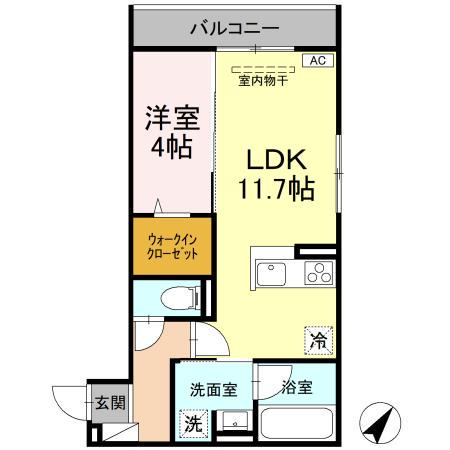 D-GRANDE下轡田 W(1LDK/2階)の間取り写真
