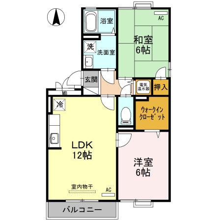F.T.ビレッジ A(2LDK/3階)の間取り写真