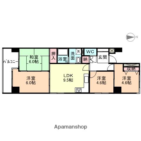 セントラルパレス(4LDK/5階)の間取り写真