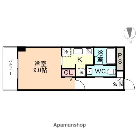 フロンティアイースト(1K/2階)の間取り写真