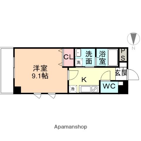 フロンティアイースト(1K/3階)の間取り写真