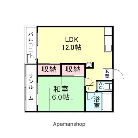 ラフォーレ新庄Ⅱ(1LDK/4階)の間取り写真