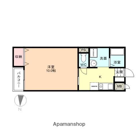 トランキーユ(1K/2階)の間取り写真
