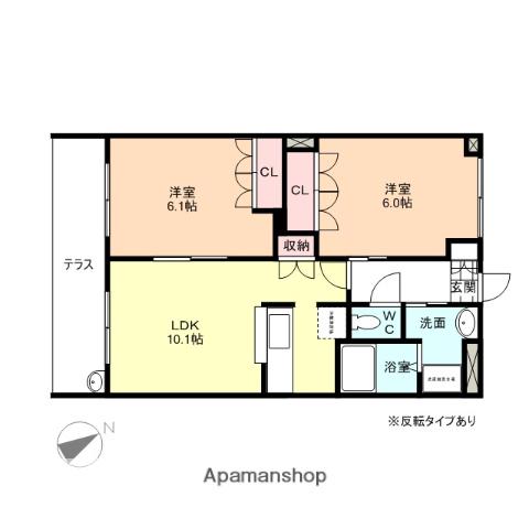 ポラリス北極星(2LDK/1階)の間取り写真