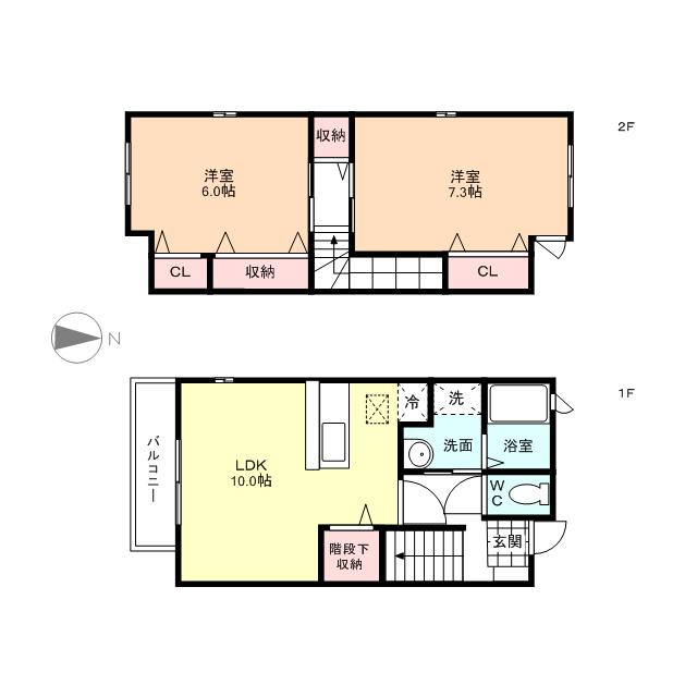 エアリー・ガーデン(2LDK/1階)の間取り写真