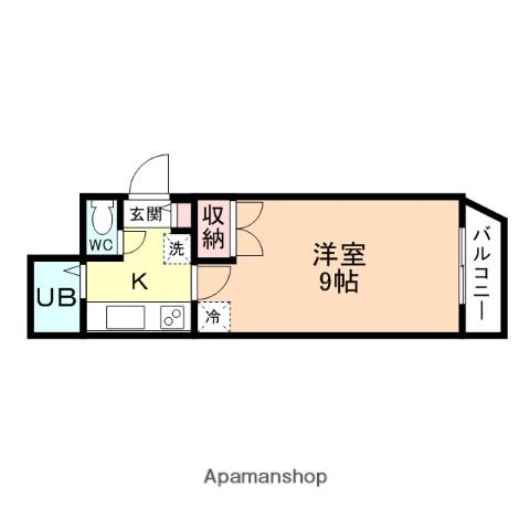 イナリハイツ(1K/4階)の間取り写真