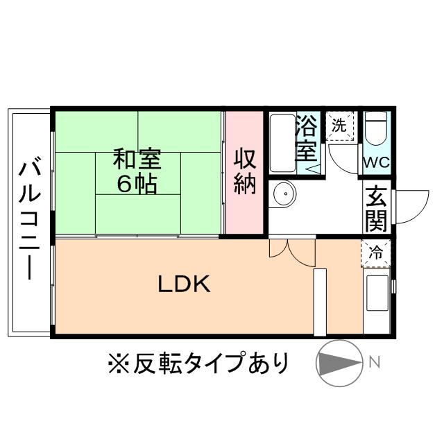セルヴァン藍(1LDK/4階)の間取り写真
