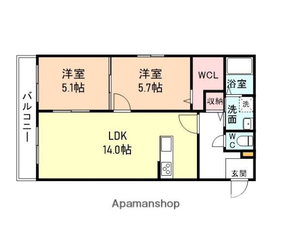 アルカンシエル(2LDK/2階)の間取り写真