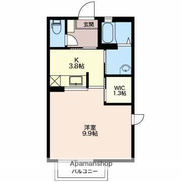 ベル・プラージュ(ワンルーム/1階)の間取り写真