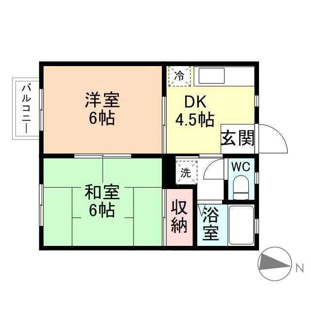 メゾンド・エスポワール(2DK/1階)の間取り写真