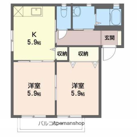 プリマヴェーラ(2K/2階)の間取り写真