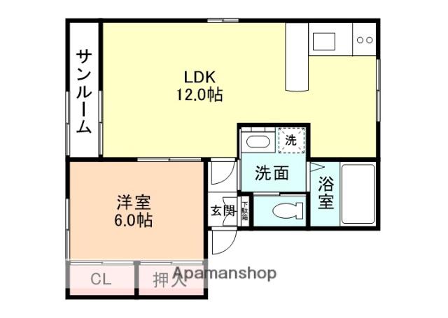 スマートFUJI(1LDK/2階)の間取り写真