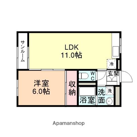 A-LIFE町村(1LDK/2階)の間取り写真