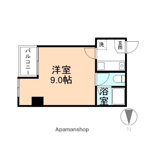 パークサイド白銀(1K/6階)の間取り写真