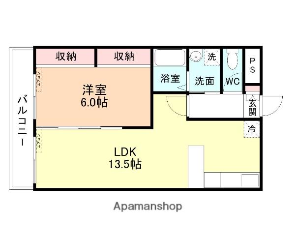 中滑川シティハイツ(1LDK/4階)の間取り写真