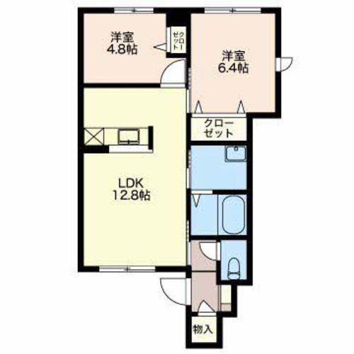 メゾン サミュゼA(2LDK/1階)の間取り写真