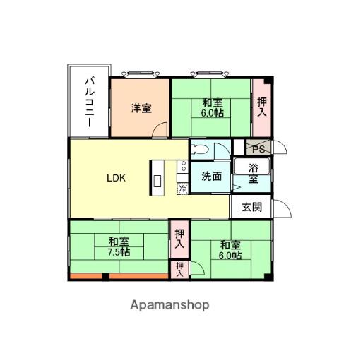 ロイヤルハイツ(4LDK/3階)の間取り写真