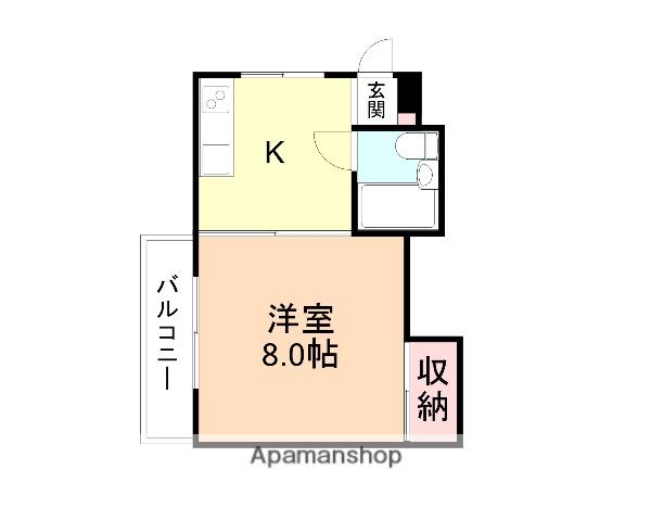 ハイツ山本(1K/2階)の間取り写真