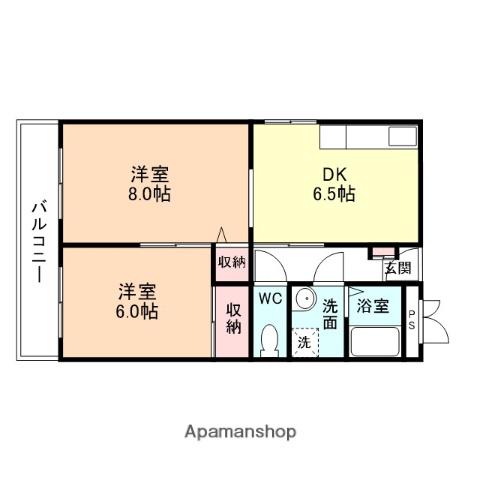 マルゼン村木(2DK/2階)の間取り写真