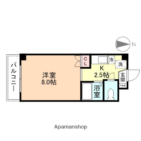 メディーナ杉谷21(1K/3階)の間取り写真