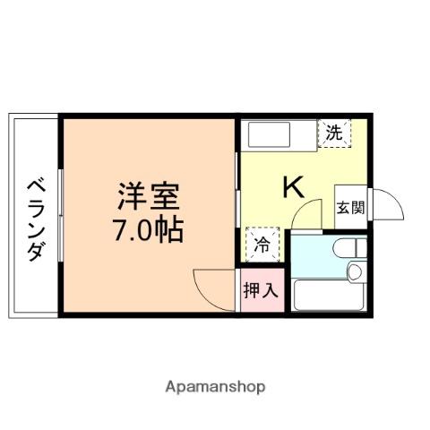 クリーンハイツBE-1(1K/3階)の間取り写真