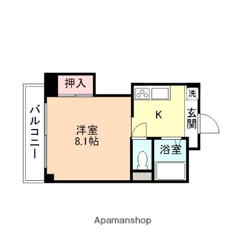 サークルパレス布瀬(1K/3階)の間取り写真