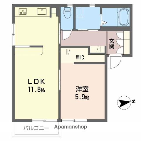 エクセルコート(1LDK/1階)の間取り写真