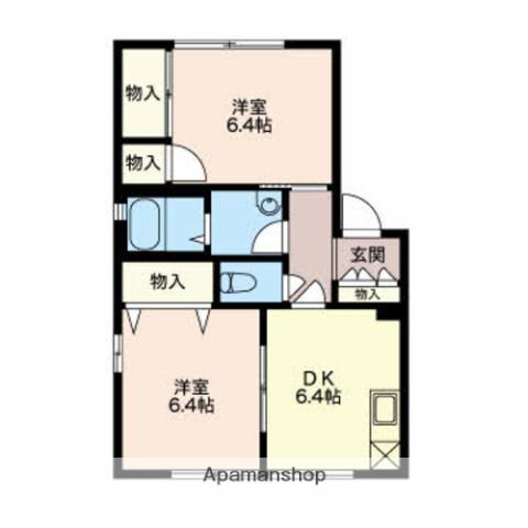 ヴィラ・リーリエ(2DK/1階)の間取り写真