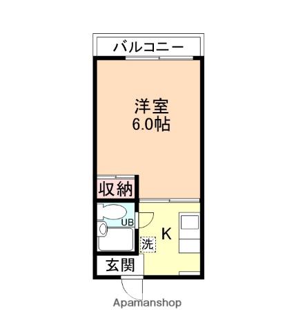 ラフォーレ新庄Ⅱ(1K/5階)の間取り写真
