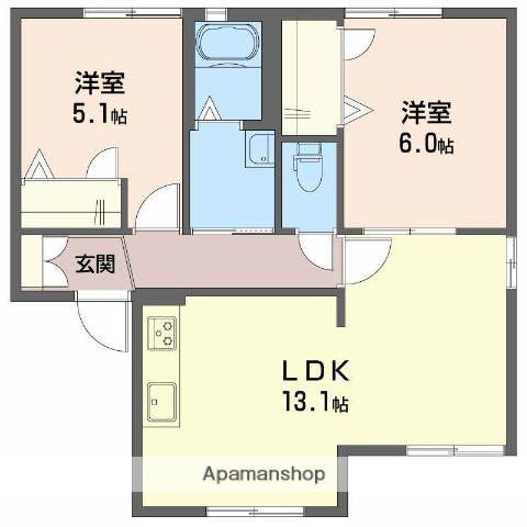 プレミール(2LDK/1階)の間取り写真