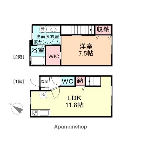FLATS A(1LDK/1階)の間取り写真